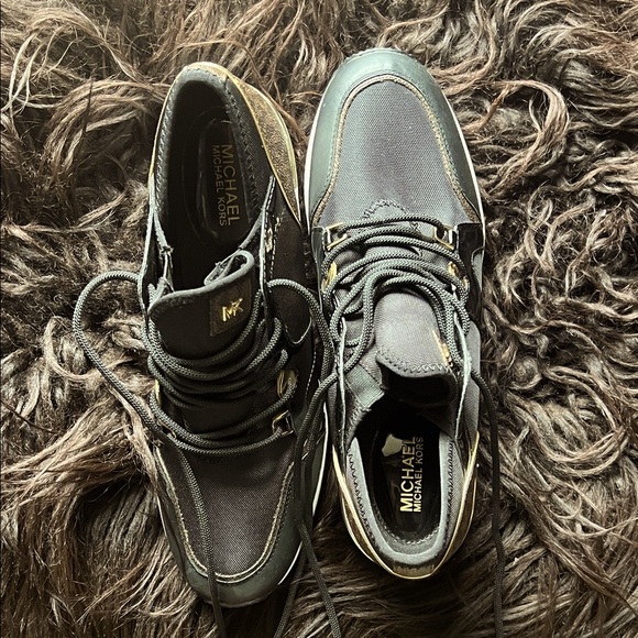 Black and Gold Women's Sneakers by Michael Kors - Picture 3 of 4